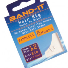 Band-it barbless hair rig hooks to nylon Size 14 (BAN122)