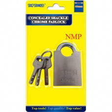 40MM CONCEALED SHACKLE CHROME PADLOCK TOP TOOLS
